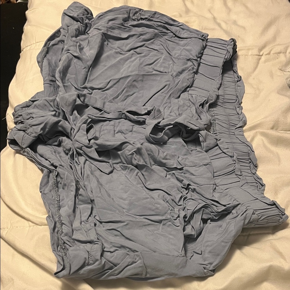 Light Blue Ruffled Shorts